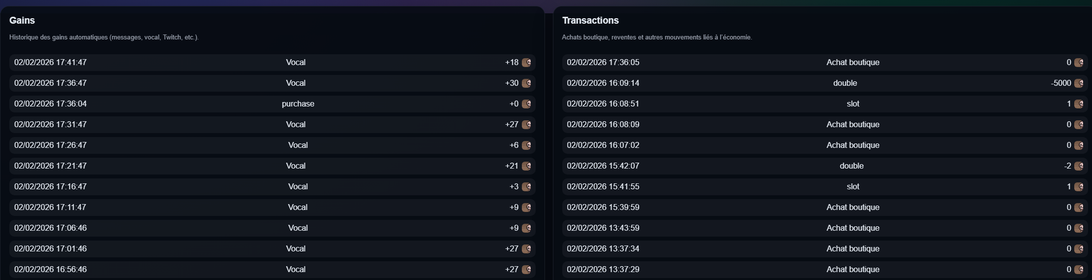 Capture des logs utilisateur